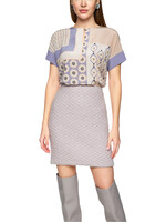 Blouse met mix van materialen