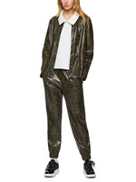 Marccain Sports Kunstleren broek met luipaardprint ROYE