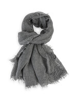 Marccain Sports Grijze sjaal in crinkle-look