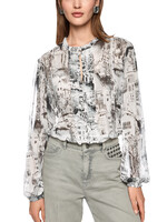CITY-print blouse van gerecycled materiaal