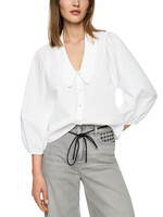 Katoenen blouse met volumemouwen