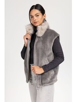 Waistcoat met kraag van imitatiebont