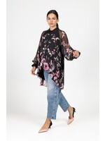 Marccain Glam Lange blouse met bloemenmotief