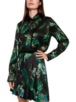 Zijden blouse met verenprint