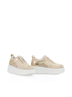Marccain Sports Plateausneaker met glitter en goud