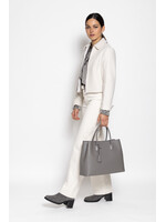Elegante leren tas met hanger met logo
