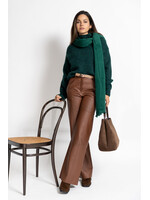 Leren broek WARRI met hoge taille
