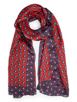 Zijden sjaal met ruitjespatroon