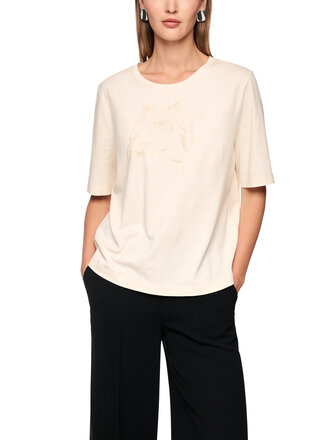 Marccain Sports Katoenen shirt met breiwerk
