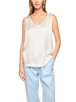 Zijden top met ronde hals