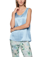 Zijden top met ronde hals