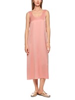 Satijnen midi-jurk met bandjes