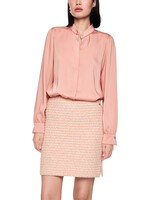 Blouse met kanten details en opstaande kraag