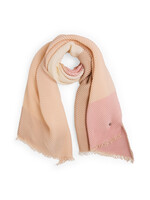 Geplisseerde sjaal met fijne franjes