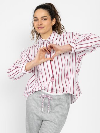 Marccain Sports Gestreepte blouse “Rethink Together”
