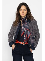 Tweedjasje met denimdetails