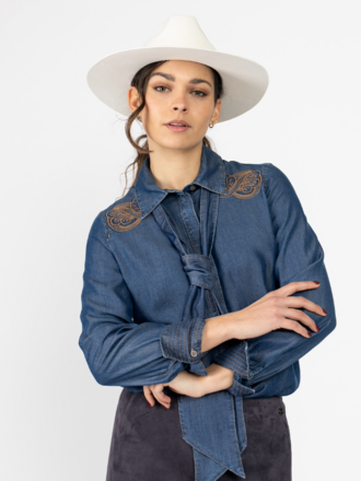 Jeansblouse "Rethink Together"