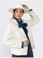 Elegante wollen jas in bikerstijl