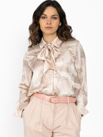 Blouse met strik van een zijdemix