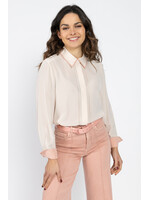 Blouse van pure zijde met overhemdkraag