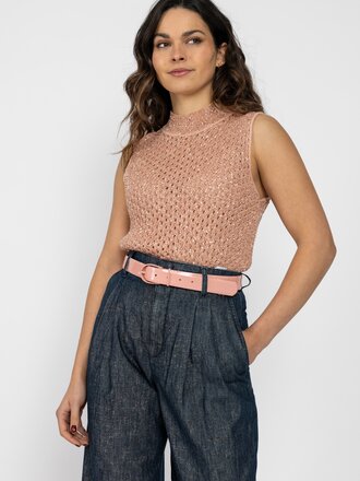 Elegante gebreide top met ajour