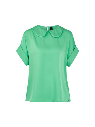 Soepelvallende blouse met korte mouwen