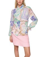Overhemdblouse met stempelprint