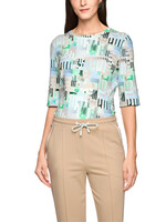 Marccain Sports Geribbeld shirt van stretchkatoen