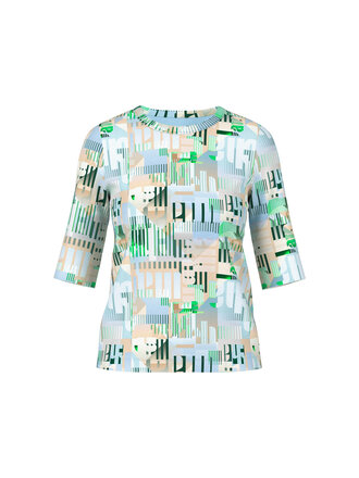 Marccain Sports Geribbeld shirt van stretchkatoen