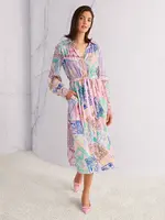 Midi-jurk met stempeldruk