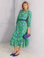 Jurk met confetti-print “Rethink Together”