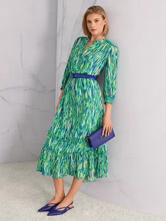 Jurk met confetti-print “Rethink Together”
