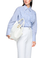 Gestreepte blouse met bloemendetails