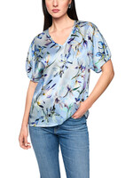 Zijden blouseshirt met lelieprint