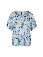 Zijden blouseshirt met lelieprint