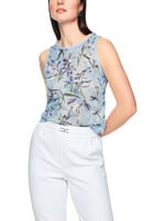 Top met bloemenprint “Knitted in Germany”