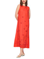 Maxi-jurk met broderie anglaise