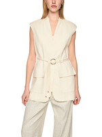 Lang safarivest van een linnenmix