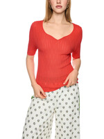 Trui met korte mouwen van viscose-stretch