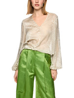 Blouse van dévoré-satijn met luipaardprint