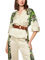 Blouse met luipaard-hibiscusprint