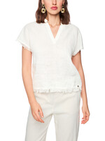 Blouseshirt van een linnen-katoenmix