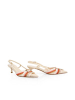 Slingback pump met breisel