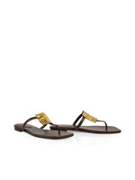 Teenslipper van leer met versiering