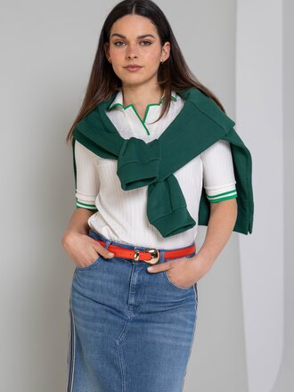 Marccain Sports Poloshirt met ribbelpatroon