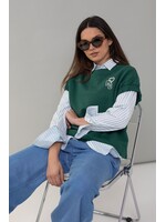 Marccain Sports Gestreepte katoenen overhemdblouse