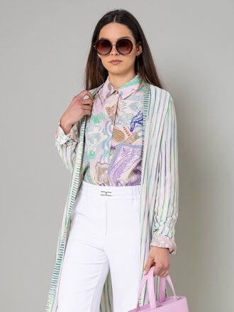 Overhemdblouse met stempelprint