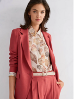 Overhemdblouse van linnen en zijde