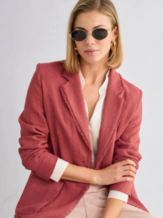 Zomerblazer van linnen en viscose