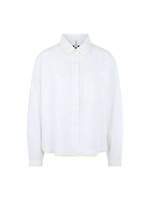 Marccain Sports Blouse van ramee met polokraag en siersteek